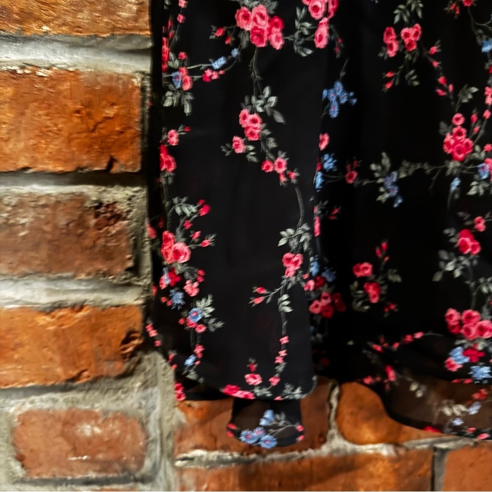 1999 y2k Ralph Lauren Floral Black Midi dress - Picture 7 of 8